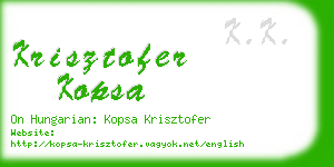 krisztofer kopsa business card